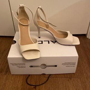 White square toe shoes